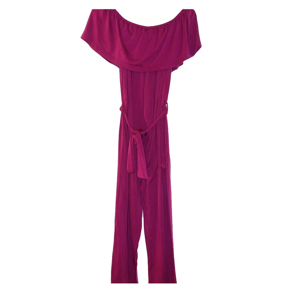 PinkBlush off shoulder maternity jumpsuit
